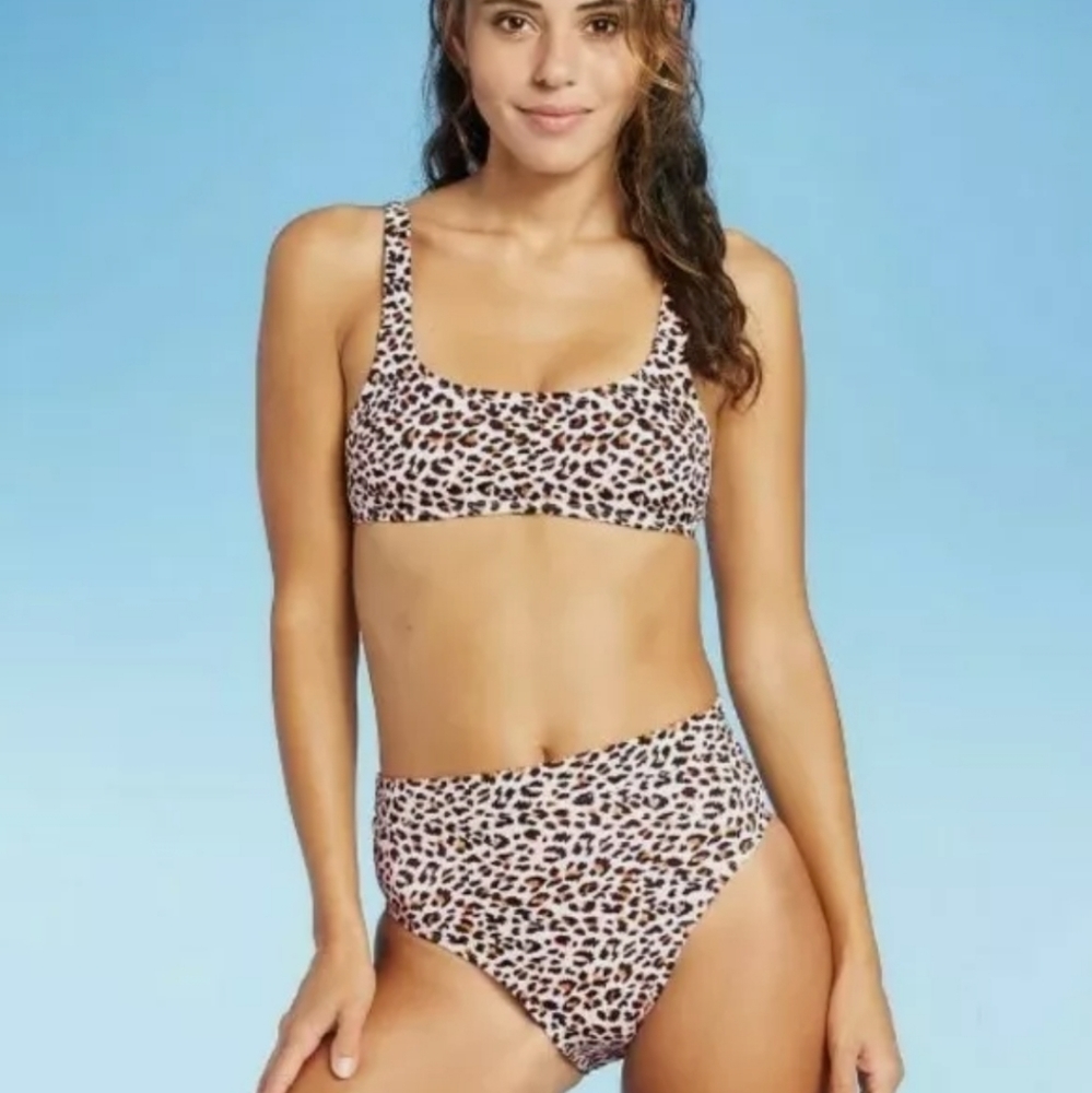 New Juniors Small 0-2 High-Waiste Animal Print Bikini Bottoms by Xhilaration